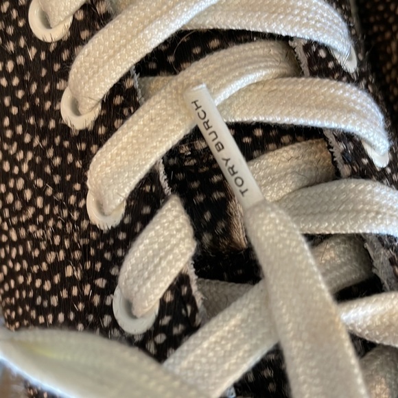 TORY BURCH HOWELL LEATHER AND CALF HAIR TENNIS SHOES SIZE 9.5 - Picture 7 of 10